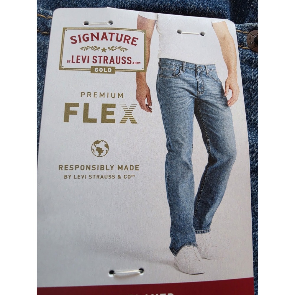 Levi Strauss Signature Gold Mens Jeans 42x30 Premium Flex Straight Leg NWT